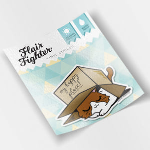 My Happy Place Box (British Shorthair Cat) Vinyl Sticker Decorative Stickers Flair Fighter
