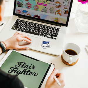 My Happy Place Laptop (Russian White Cat) Vinyl Sticker Decorative Stickers Flair Fighter