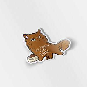 My Resting Cat Face (Persian Cat) Vinyl Sticker Decorative Stickers Flair Fighter