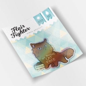 My Resting Cat Face (Persian Cat) Holographic Vinyl Sticker Decorative Stickers Flair Fighter