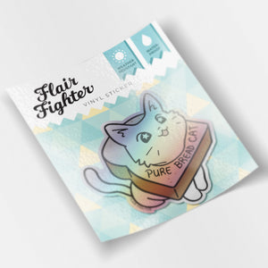 Pure Bread Cat (Munchkin Cat) Holographic Vinyl Sticker Decorative Stickers Flair Fighter
