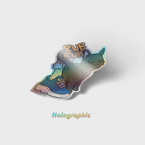 Purr Purr Rub Rub Ver. A Version RIGHT LEG (American Shorthair Cat) Holographic Vinyl Sticker Decorative Stickers Flair Fighter