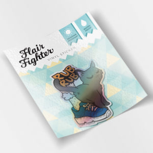 Purr Purr Rub Rub Ver. A Version RIGHT LEG (American Shorthair Cat) Holographic Vinyl Sticker Decorative Stickers Flair Fighter
