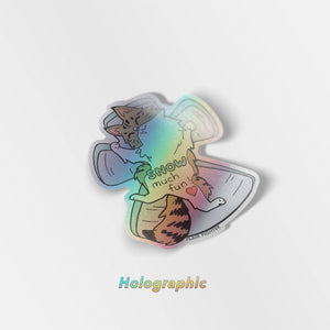 Snow Much Fun (Norwegian Forest Cat) Holographic Vinyl Sticker Decorative Stickers Flair Fighter