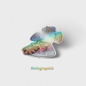 Snow Much Fun (Norwegian Forest Cat) Holographic Vinyl Sticker Decorative Stickers Flair Fighter