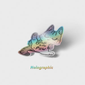 Talk To The Paw (Egyptian Mau Cat)  Holographic Vinyl Sticker Decorative Stickers Flair Fighter