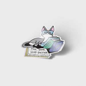 The Book Was Better (Cornish Rex Cat) Vinyl Sticker Decorative Stickers Flair Fighter