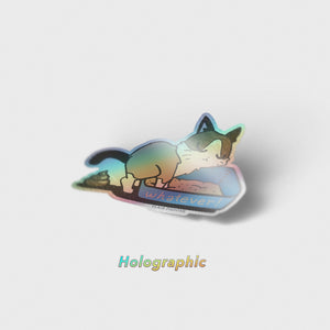 Whatever (Snowshoe Cat) Holographic Vinyl Sticker Decorative Stickers Flair Fighter