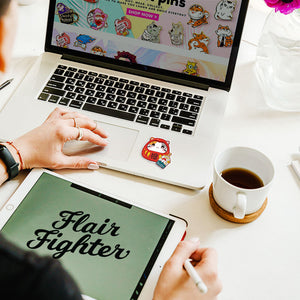 Daruma Cat Vinyl Sticker Decorative Stickers Flair Fighter