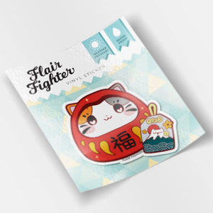 Daruma Cat Vinyl Sticker Decorative Stickers Flair Fighter