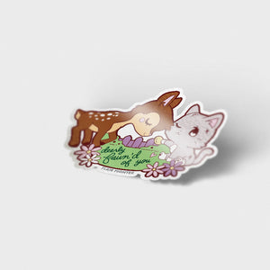 Deerly Fawn'd of You Cat Vinyl Sticker Decorative Stickers Flair Fighter