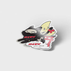 Ninja Cat Vinyl Sticker Decorative Stickers Flair Fighter