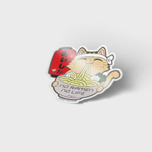 No Ramen No Life Cat Vinyl Sticker Decorative Stickers Flair Fighter