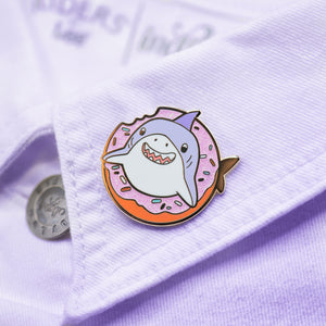 Donut Shark Enamel Pin Brooches & Lapel Pins Flair Fighter