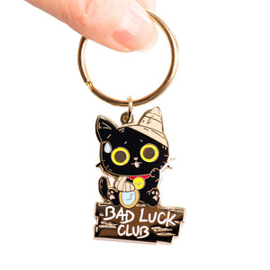 Bad Luck Club Black Cat Enamel Keychain  Flair Fighter
