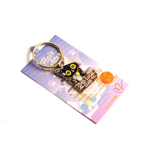Bad Luck Club Black Cat Enamel Keychain  Flair Fighter