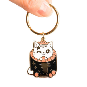 Ikura Sushi Cat Enamel Keychain  Flair Fighter