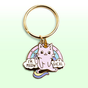 Meowgical Caticorn Unicorn Cat Enamel Keychain  Flair Fighter