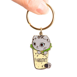 Purrito Cat Burrito Enamel Keychain  Flair Fighter