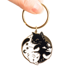 Day & Night Cats Enamel Keychain  Flair Fighter