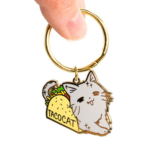 Taco Cat Enamel Keychain  Flair Fighter