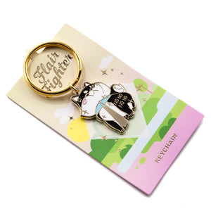 Stubborn Black Shiba Inu NO NO NO NO Enamel Keychain Keychains Flair Fighter