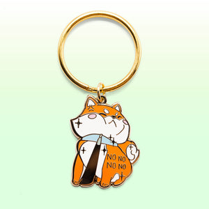 Stubborn Red Shiba Inu NO NO NO NO Enamel Keychain Keychains Flair Fighter