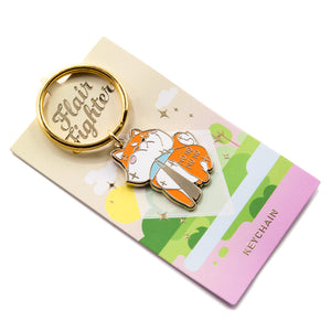 Stubborn Red Shiba Inu NO NO NO NO Enamel Keychain Keychains Flair Fighter