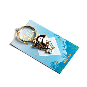 "Cute n Deadly" Orca Killer Whale Enamel Keychain  Flair Fighter