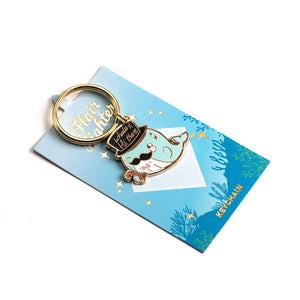 "Whale Hi There" Gentleman Whale Enamel Keychain  Flair Fighter