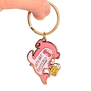 Let's Get Hammered Hammerhead Shark Enamel Keychain (Pink Variant) Keychains Flair Fighter