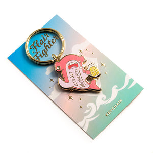 Let's Get Hammered Hammerhead Shark Enamel Keychain (Pink Variant) Keychains Flair Fighter