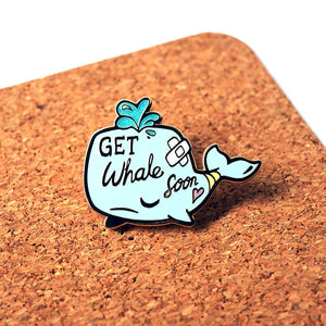 "Get Whale Soon" Whale Enamel Pin Brooches & Lapel Pins Flair Fighter