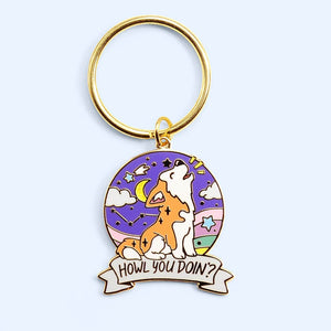 "Howl You Doin'?" Husky Enamel Keychain  Flair Fighter