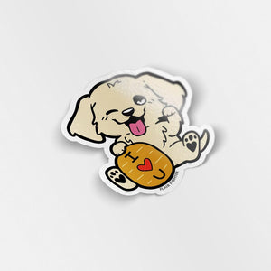 "I Love U" Lucky Golden Retriever Vinyl Sticker Decorative Stickers Flair Fighter