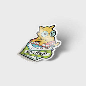 Sorry I'm Fully Booked Cat Vinyl Sticker Decorative Stickers Flair Fighter