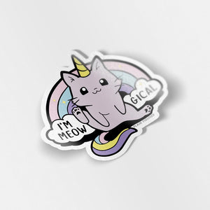 Meowgical Caticorn Unicorn Cat Vinyl Sticker Decorative Stickers Flair Fighter