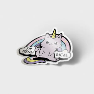 Meowgical Caticorn Unicorn Cat Vinyl Sticker Decorative Stickers Flair Fighter