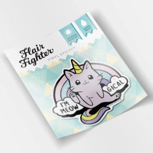 Meowgical Caticorn Unicorn Cat Vinyl Sticker Decorative Stickers Flair Fighter
