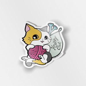 Knitty Calico Cat Vinyl Sticker Decorative Stickers Flair Fighter