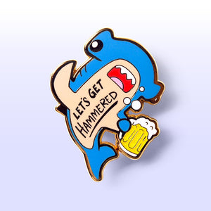 Let's Get Hammered Hammerhead Shark Enamel Pin (Blue Variant) Brooches & Lapel Pins Flair Fighter
