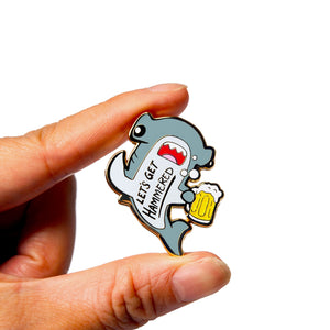 Let's Get Hammered Hammerhead Shark Enamel Pin (Gray Variant) Brooches & Lapel Pins Flair Fighter