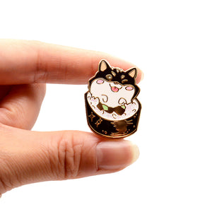 Black & Tan Shiba Inu Maki Sushi Roll Enamel Pin Brooches & Lapel Pins Flair Fighter