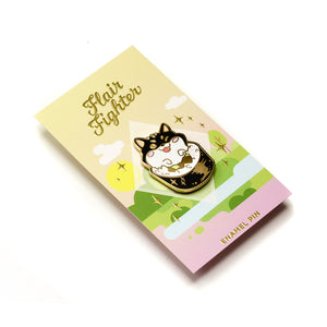 Black & Tan Shiba Inu Maki Sushi Roll Enamel Pin Brooches & Lapel Pins Flair Fighter