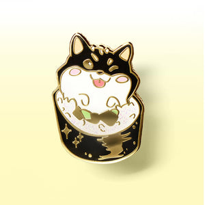 Black & Tan Shiba Inu Maki Sushi Roll Enamel Pin Brooches & Lapel Pins Flair Fighter