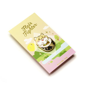 Cream Shiba Inu Maki Sushi Roll Enamel Pin Brooches & Lapel Pins Flair Fighter