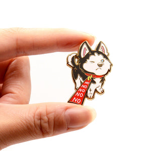 Stubborn Husky Enamel Pin Brooches & Lapel Pins Flair Fighter