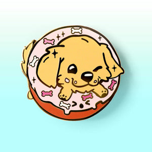 Golden Retriever Donut Enamel Pin Brooches & Lapel Pins Flair Fighter