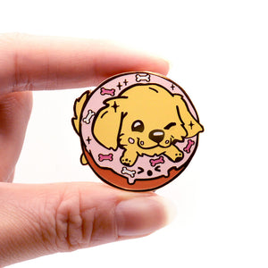 Golden Retriever Donut Enamel Pin Brooches & Lapel Pins Flair Fighter