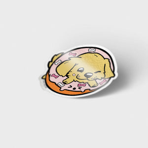 Golden Retriever Donut Vinyl Sticker Decorative Stickers Flair Fighter